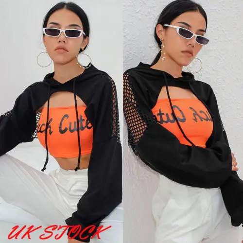 2018 Brand New Fashion Top Women Party Club Long Sleeve Sexy Mesh Fish Net Hooded Sweatshirt Black Crop Tops
2018 Brand New Fashion Top Women Party Club Long Sleeve Sexy Mesh Fish Net Hooded Sweatshirt Black Crop Tops