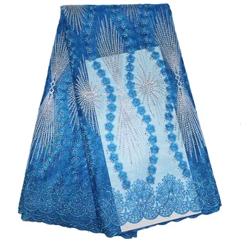 African Lace Fabric Blue French Lace With Rhinestone High Quality Embroidered Mesh Fabric 2019 Nigerian Laces Fabric For Dresses
African Lace Fabric Blue French Lace With Rhinestone High Quality Embroidered Mesh Fabric 2019 Nigerian Laces Fabric For Dresses