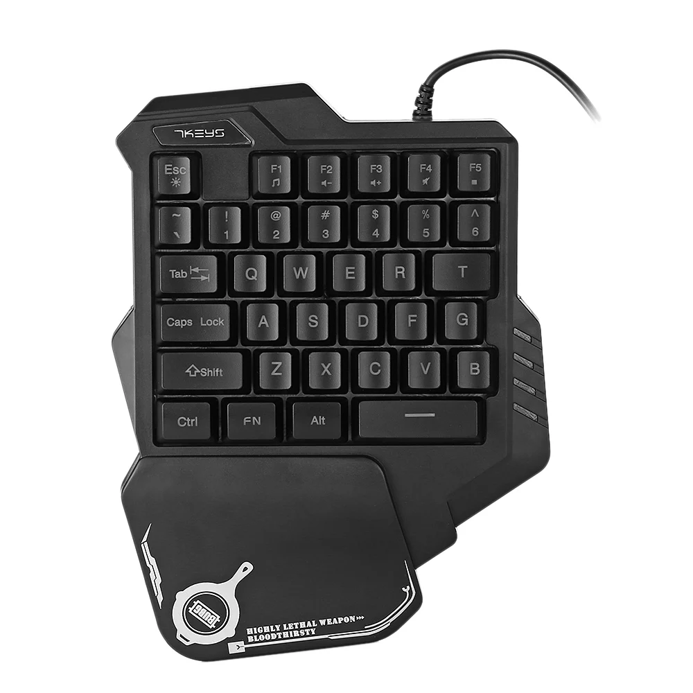

PPYY NEW -G30 1.6m Wired Gaming Keypad with LED Backlight 35 Keys One-handed Membrane Keyboard for LOL/PUBG/CF