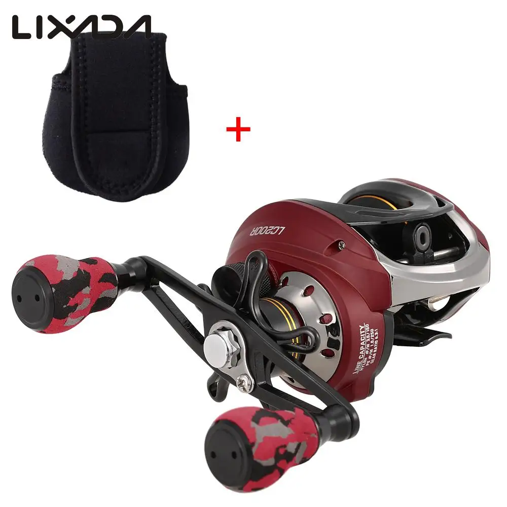 

Lixada Baitcasting Fishing Reel 6.3:1 Gear Ratio 11 Ball Bearings Lightweight Smooth New Metal Spool Ice Fishing Reel with Case