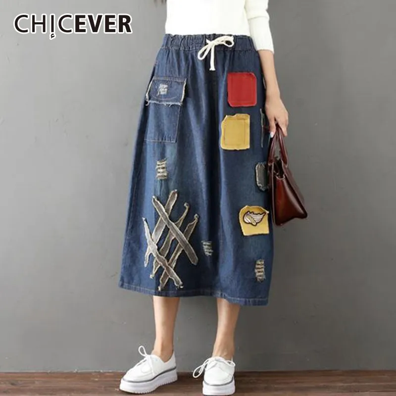 CHICEVER 2019 Spring Embroidery Women's Skirts Elastic High Waist Loose Oversize Print Midi Skirt Female Fashion Casual Clothes
CHICEVER 2019 Spring Embroidery Women's Skirts Elastic High Waist Loose Oversize Print Midi Skirt Female Fashion Casual Clothes