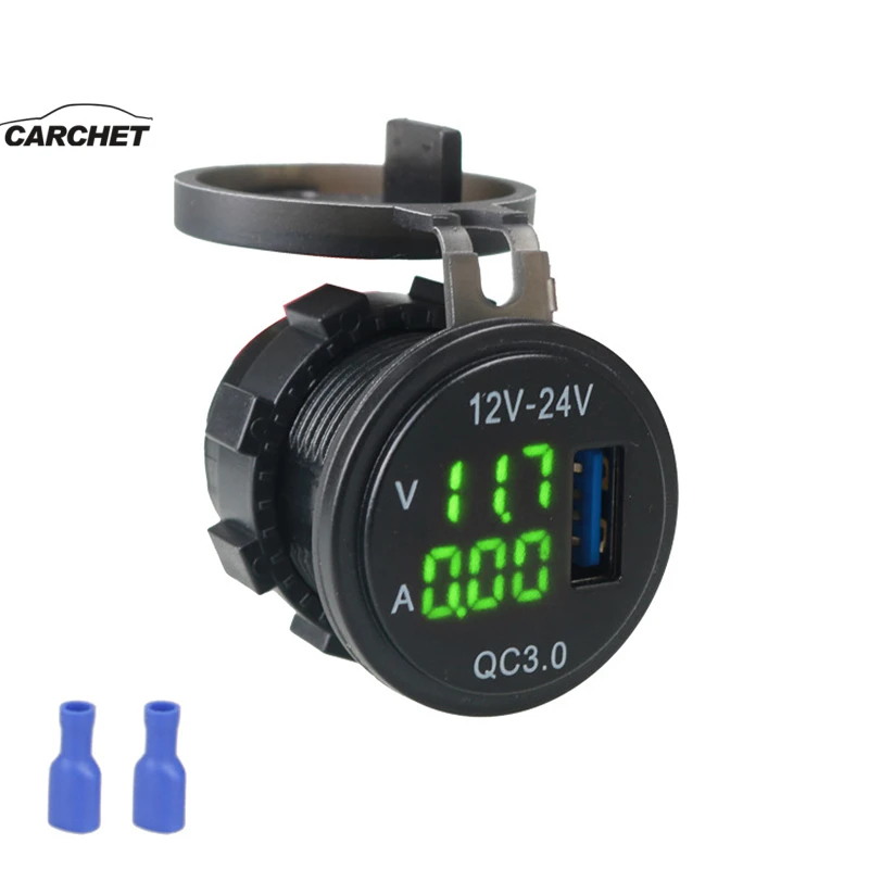 CARCHET 12 в-24 в водонепроницаемый QC 3 0 USB зарядное устройство гнездо цифровой