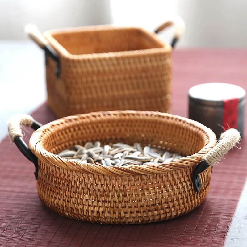 Handmade Weaving Rattan Wicker Basket Straw With Handle For Home Fruit Food Plate Bread Box Picnic Organizer Round Square
Handmade Weaving Rattan Wicker Basket Straw With Handle For Home Fruit Food Plate Bread Box Picnic Organizer Round Square