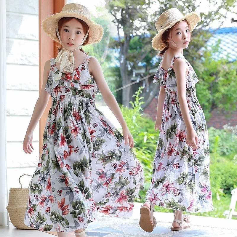 Maxi Long Baby Girls Dress Summer 2019 Ruffles Floral Pattern Princess Teenage Girl Dress Sleeveless Children Beach Clothing
Maxi Long Baby Girls Dress Summer 2019 Ruffles Floral Pattern Princess Teenage Girl Dress Sleeveless Children Beach Clothing