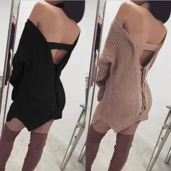 Hirigin Women Autumn Winter Long Sleeve Knit BodyCon Party Long Style Knitting Sweater Off Shoulder Solid Color Warm Outwear
Hirigin Women Autumn Winter Long Sleeve Knit BodyCon Party Long Style Knitting Sweater Off Shoulder Solid Color Warm Outwear