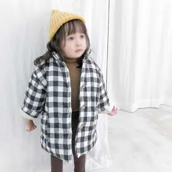 2019 Girls Fashion Winter Spring Padded Plaid Cotton Coat Children Soft Thickened Long-Sleeved Cotton Coat Kids Girl Outerwear
2019 Girls Fashion Winter Spring Padded Plaid Cotton Coat Children Soft Thickened Long-Sleeved Cotton Coat Kids Girl Outerwear