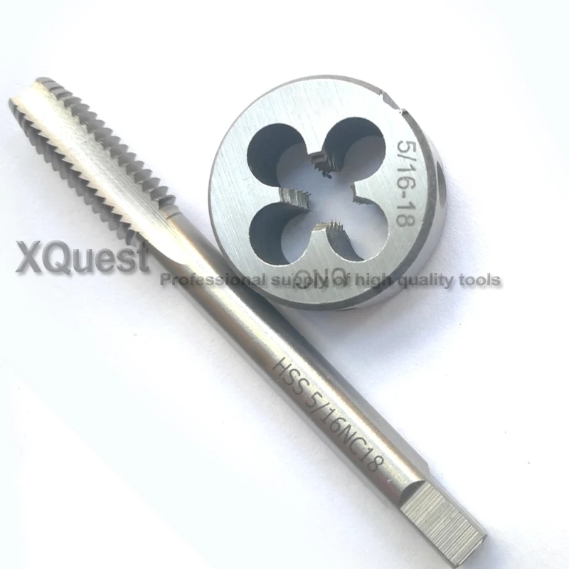 

1 set HSS Right Hand tap and Round die UNC 5/16 Unified Screw dies taps 5/16-20 5/16-24 5/16-27 5/16-28 5/16-32 5/16-32 5/16X40