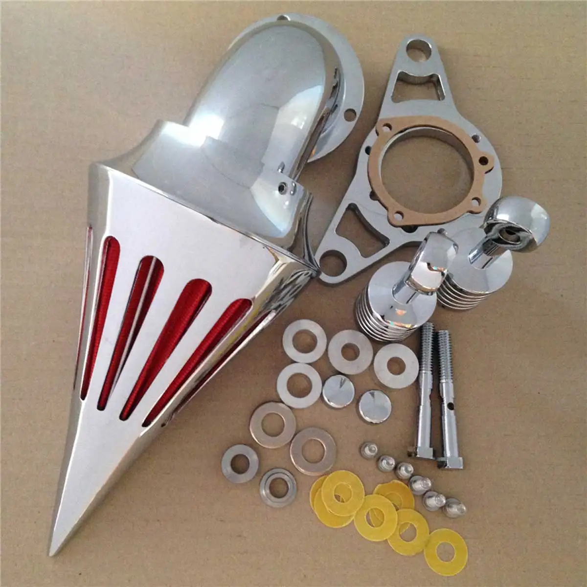 Spike Air Cleaner Kit filter intake K&N For 2008 2009 Harley Rocker Softail Cross Bones Softail Motorcycle Chrome / Black
Spike Air Cleaner Kit filter intake K&N For 2008 2009 Harley Rocker Softail Cross Bones Softail Motorcycle Chrome / Black