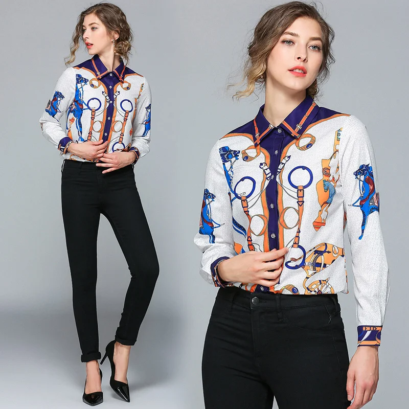 2019 Summer Blouse Long Sleeve Women Runway Casual Blouse Tops Blusas Femininas Floral Vintage Print Ladies Office Shirt
2019 Summer Blouse Long Sleeve Women Runway Casual Blouse Tops Blusas Femininas Floral Vintage Print Ladies Office Shirt