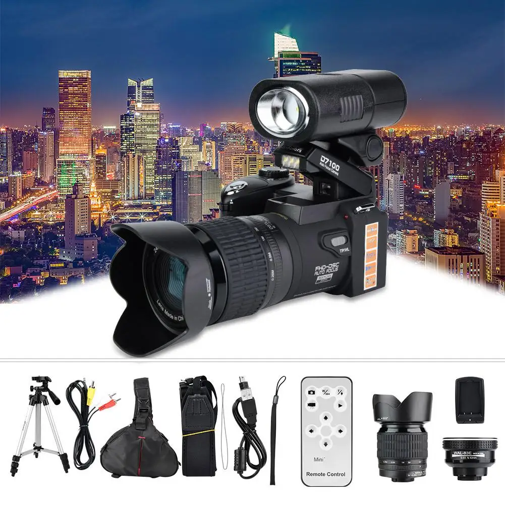 33MP HD D7300 Digital Camcorder Camera Wide Angle Lens + 24X Telephoto Lens + LED + Tripod Set
33MP HD D7300 Digital Camcorder Camera Wide Angle Lens + 24X Telephoto Lens + LED + Tripod Set