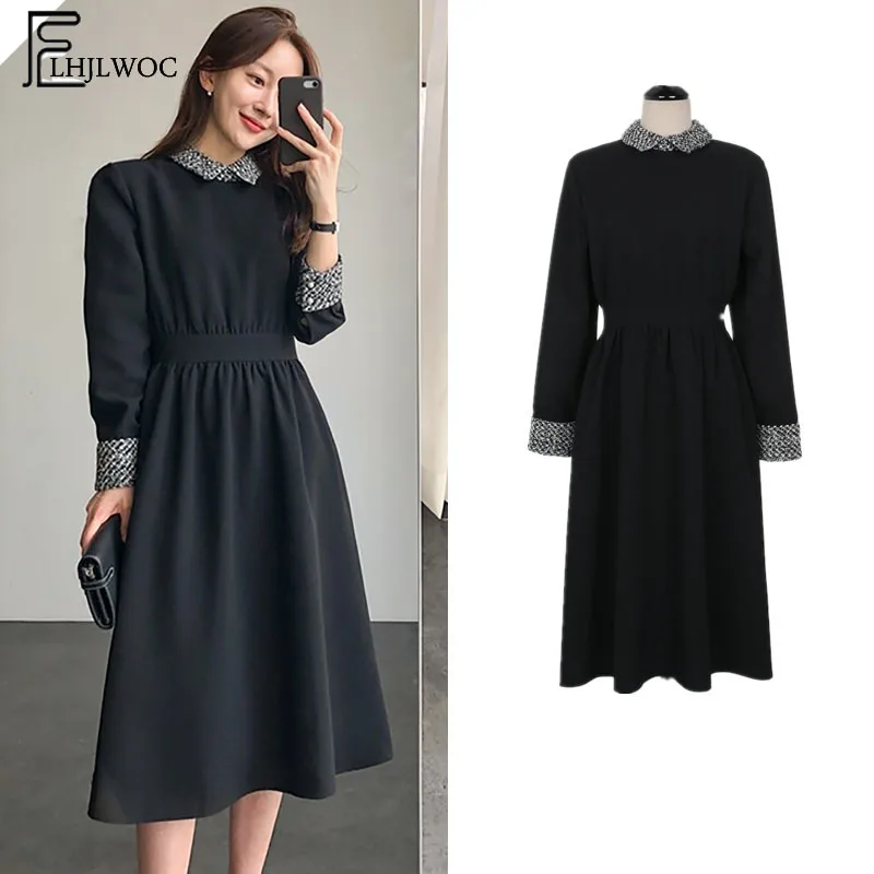 2019 Basic Black Dresses Hot Women Fashion Cute Sweet Korean Style Design Patchwork A Line Temperament Lady Vintage Dress 2701
2019 Basic Black Dresses Hot Women Fashion Cute Sweet Korean Style Design Patchwork A Line Temperament Lady Vintage Dress 2701