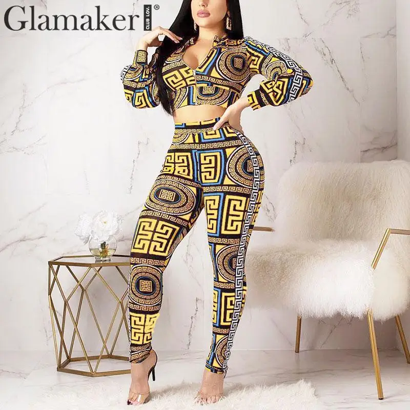 Glamaker Two-piece suit overalls women jumpsuit romper Retro print sexy jumpsuit Long sleeve bodysuit summer jumpsuit female
Glamaker Two-piece suit overalls women jumpsuit romper Retro print sexy jumpsuit Long sleeve bodysuit summer jumpsuit female