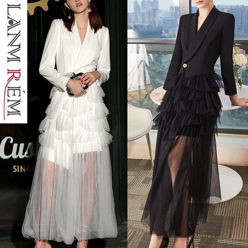 LANMREM 2019 New Fashion V-neck Dress Slim Long Pleated Patchwork Hemline Mesh Dress Female's Long Sleeve Personal Vestido YG104
LANMREM 2019 New Fashion V-neck Dress Slim Long Pleated Patchwork Hemline Mesh Dress Female's Long Sleeve Personal Vestido YG104