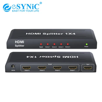 eSYNiC HDMI Splitter 1X4 Splitter Adapter Converter Support 1920x1200 3D 4 Hubs Video HDMI Switch Switcher For HDTV DVD PS3 Xbox
eSYNiC HDMI Splitter 1X4 Splitter Adapter Converter Support 1920x1200 3D 4 Hubs Video HDMI Switch Switcher For HDTV DVD PS3 Xbox