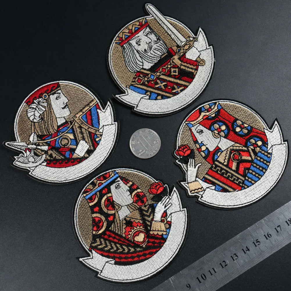 Entertainment Gambling Pokers Embroidered Patches Poker Queen King Iron On Rose Sword Badges Punk Stickers On Jacket Ornaments
Entertainment Gambling Pokers Embroidered Patches Poker Queen King Iron On Rose Sword Badges Punk Stickers On Jacket Ornaments