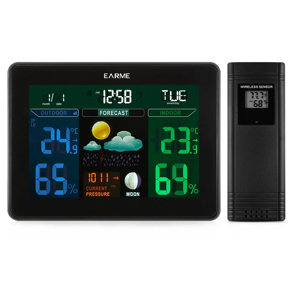 Digital LCD Temperature Monitor Wireless Sensor Weather Station Thermometer Electronic Temperature Hygrometer Meter Indoor
Digital LCD Temperature Monitor Wireless Sensor Weather Station Thermometer Electronic Temperature Hygrometer Meter Indoor
