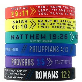 100pc Bible Verse Romans Jeremiah Proverbs Isaiah silicone wristband bracelet for Men Women Christian Religious Jewelry Gifts
100pc Bible Verse Romans Jeremiah Proverbs Isaiah silicone wristband bracelet for Men Women Christian Religious Jewelry Gifts