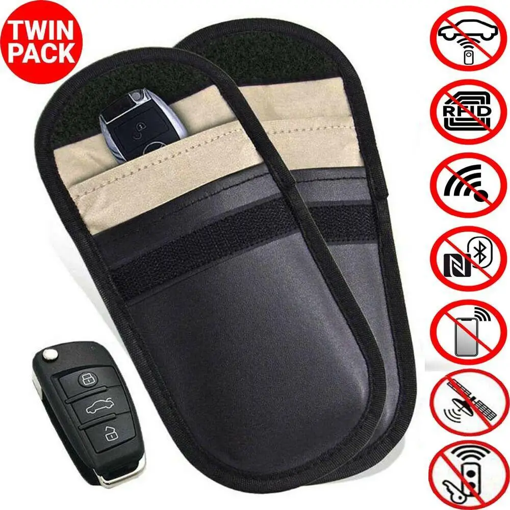 Group Vertical 2 Pcs Car Key Signal Blocker Case Faraday Cage Fob Pouch Keyless RFID Blocking Bag
Group Vertical 2 Pcs Car Key Signal Blocker Case Faraday Cage Fob Pouch Keyless RFID Blocking Bag