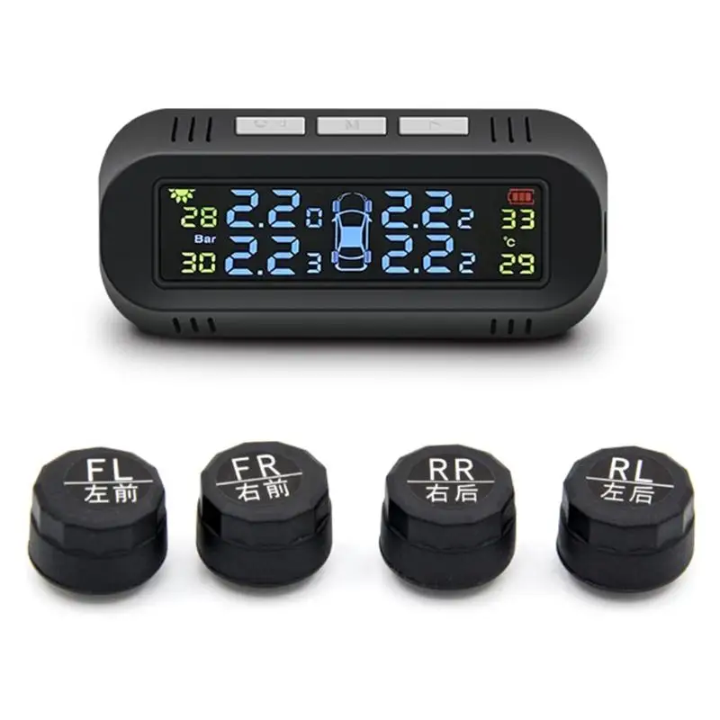 Solar Charging Car TPMS Tire Pressure MonitoringSecurity Alarm System HD Digital Display Auto Alarm tool 4 external tyre Sensor
Solar Charging Car TPMS Tire Pressure MonitoringSecurity Alarm System HD Digital Display Auto Alarm tool 4 external tyre Sensor