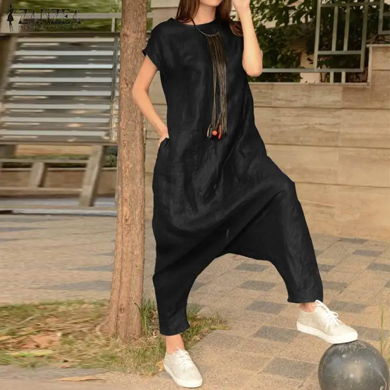 Summer Jumpsuits 2019 ZANZEA Overalls Women Drop Crotch Female Short Sleeve Rompers Combinaison Femme Cargo Pants Solid Palazzo
Summer Jumpsuits 2019 ZANZEA Overalls Women Drop Crotch Female Short Sleeve Rompers Combinaison Femme Cargo Pants Solid Palazzo