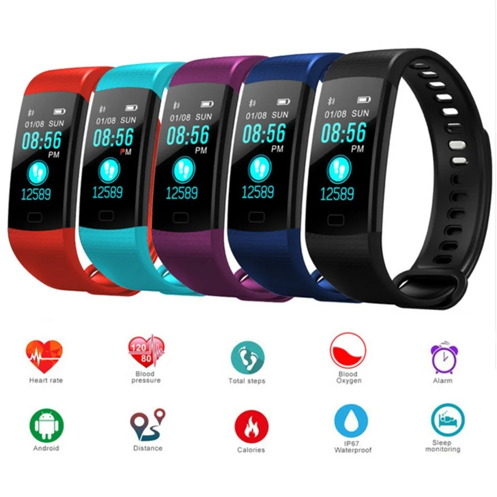 

GIMTO Sport Watches For Men Smart Watch Women Android Blood Pressure Pedometer Wristband Heart Rate Monitor Watch LED Waterproof