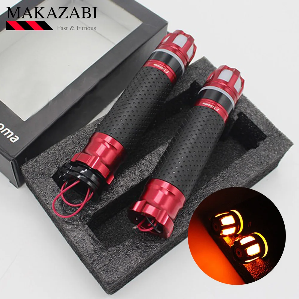 Universal 22mm 7/8" led grips motorcycle handlebar grips For SUZUKI gsx-s1000 dl 250 gsx-s125 For YAMAHA drag star bws 125 etc.
Universal 22mm 7/8" led grips motorcycle handlebar grips For SUZUKI gsx-s1000 dl 250 gsx-s125 For YAMAHA drag star bws 125 etc.