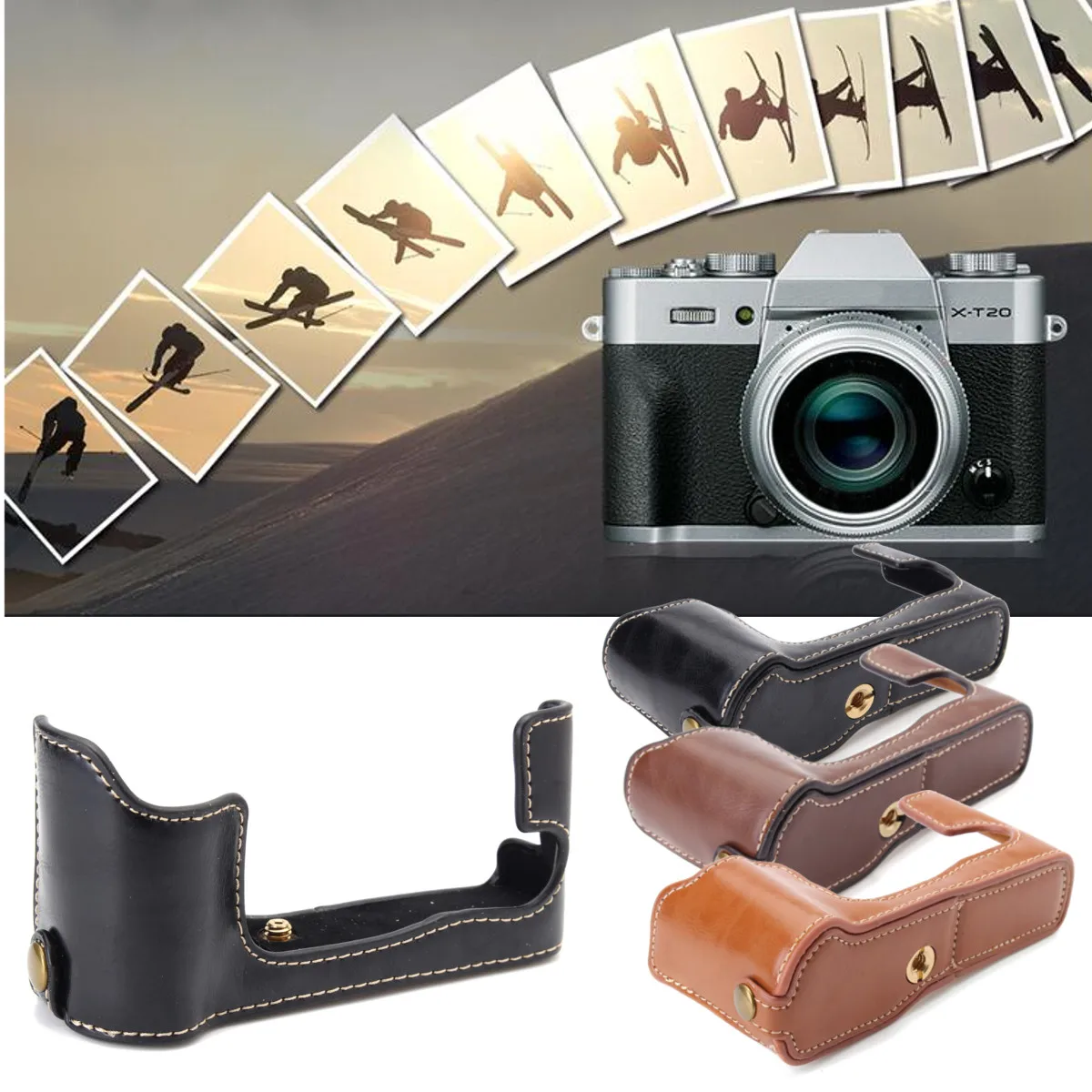Anti-Seismic PU Leather Half Case for Fuji FujifilmX-T20 Digital Camera Bag Half Body Set Protector Cover With Battery Opening
Anti-Seismic PU Leather Half Case for Fuji FujifilmX-T20 Digital Camera Bag Half Body Set Protector Cover With Battery Opening