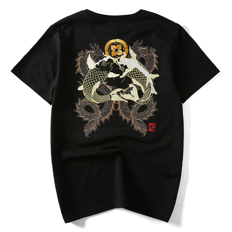 2019 Men Tshirt Harajuku Modis Chinese Men embroidery Koi t shirt Streetwear Hip Hop Tshirts Japanese Short Sleeve Tees Top 4XL
2019 Men Tshirt Harajuku Modis Chinese Men embroidery Koi t shirt Streetwear Hip Hop Tshirts Japanese Short Sleeve Tees Top 4XL