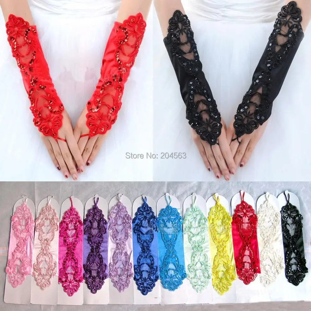 Фото Factory Price Wedding Party Fingerless Gloves Candy Bridal Beaded Color Lace | Свадьбы и торжества