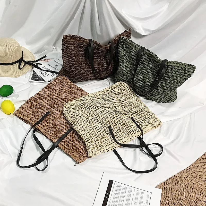 Bohemian Handmade Bucket Bag Women Hand Woven Big Capacity Straw Bag Fashion Beach Bag Big capacity Luxury Brand Tote Handbag
Bohemian Handmade Bucket Bag Women Hand Woven Big Capacity Straw Bag Fashion Beach Bag Big capacity Luxury Brand Tote Handbag