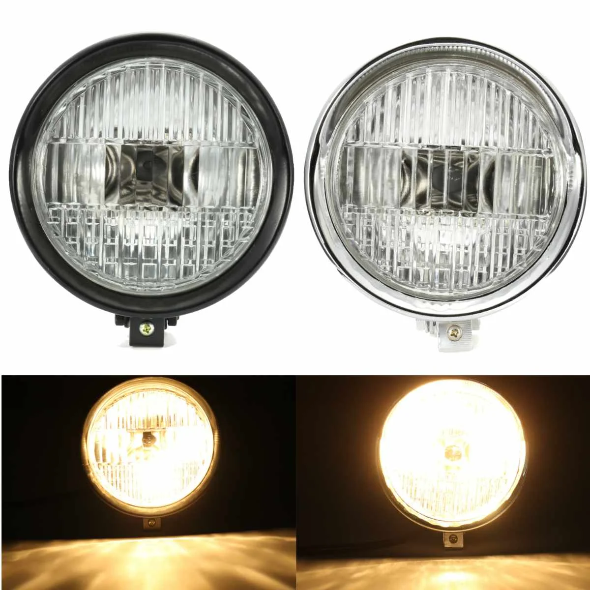 12V 35W H4 5.75" Motorcycle Front Headlight Light Lamp Chrome Black for Harley Bobber Chopper Sportster Custom
12V 35W H4 5.75" Motorcycle Front Headlight Light Lamp Chrome Black for Harley Bobber Chopper Sportster Custom