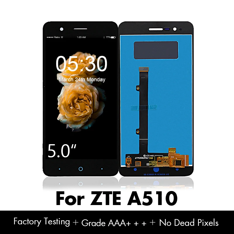 LCD Display With Touch Screen For ZTE Blade A510 LCD Digitizer Assembly Black Color 5 inch Repair Part for Phone Free Shipping
LCD Display With Touch Screen For ZTE Blade A510 LCD Digitizer Assembly Black Color 5 inch Repair Part for Phone Free Shipping