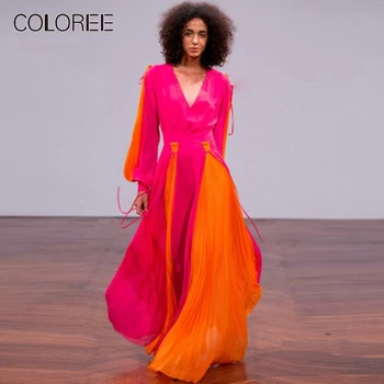 Runway Designer Dress 2019 Sexy V-Neck Patchwork Lantern Sleeve Dress Pleated Vacation Bohemian Beach Long Party Dress
Runway Designer Dress 2019 Sexy V-Neck Patchwork Lantern Sleeve Dress Pleated Vacation Bohemian Beach Long Party Dress