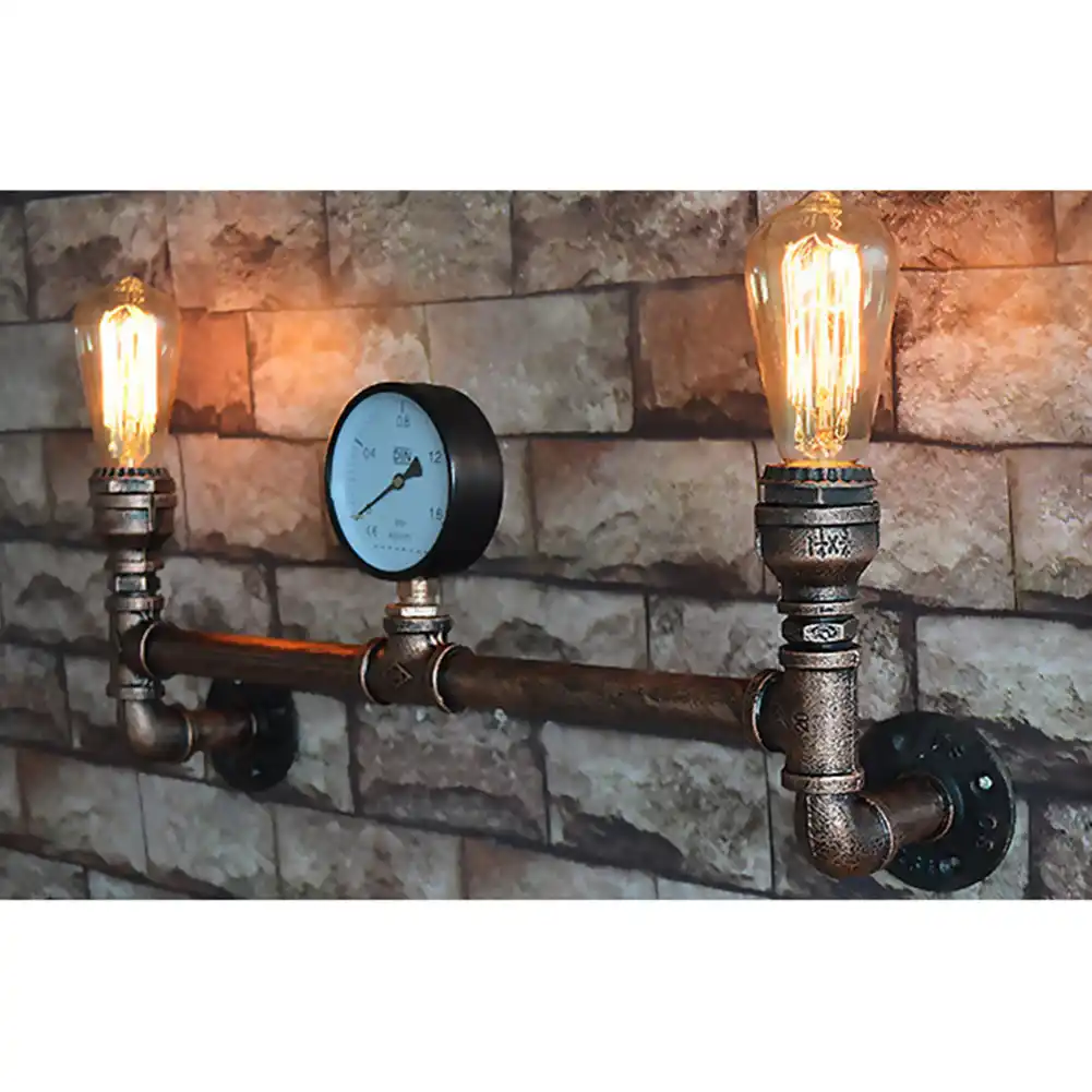 Vintage Modern Industrial Steampunk Retro WaterPipe Wall Light Lamp Loft Fixture