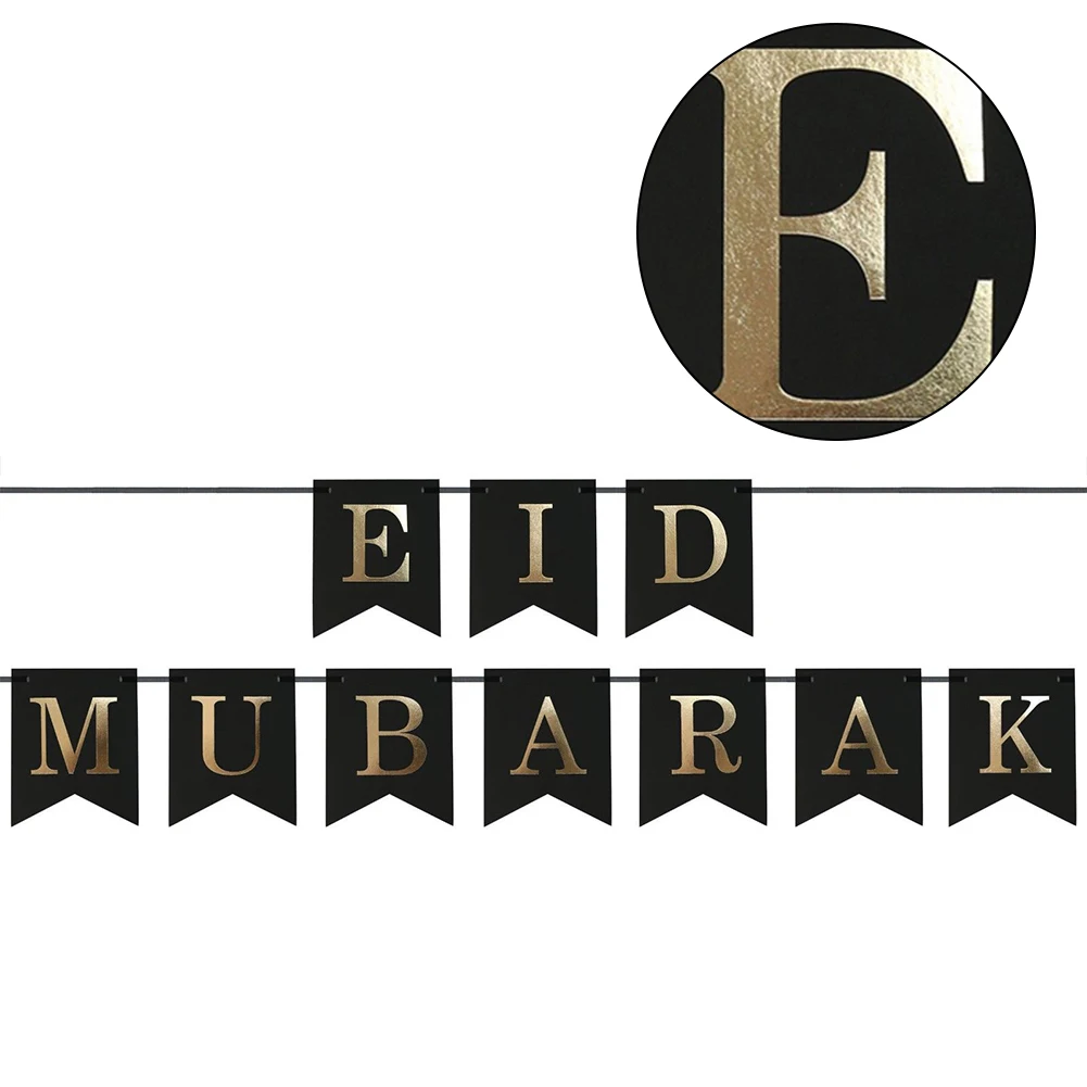 LVOERTUIG Eid Mubarak Bunting Banner for Party Decorations Festival Supplies (Black)
LVOERTUIG Eid Mubarak Bunting Banner for Party Decorations Festival Supplies (Black)