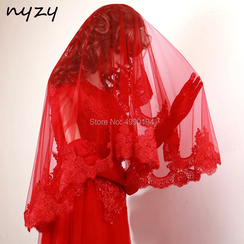 NYZY V2 Real Lace Edge 1.5m Long Red Veil Wedding Veil Bridal Veil Wedding accessories velo novia voile mariage 2019
NYZY V2 Real Lace Edge 1.5m Long Red Veil Wedding Veil Bridal Veil Wedding accessories velo novia voile mariage 2019
