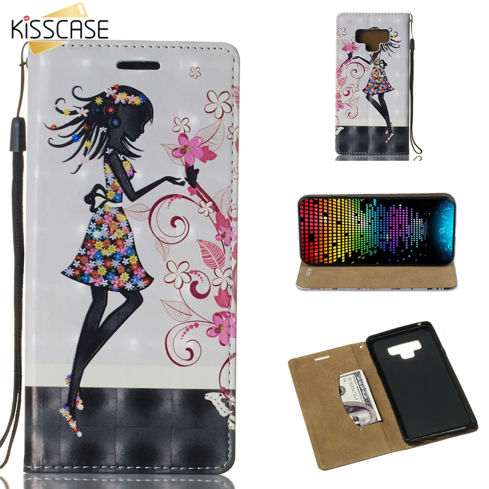 Чехол KISSCASE для A3 A5 A7 J3 J5 J7 2016 2017 кожаный флип чехол Samsung Galaxy Note 9 8 S9 S8 Plus S7 S6 Edge чехлы