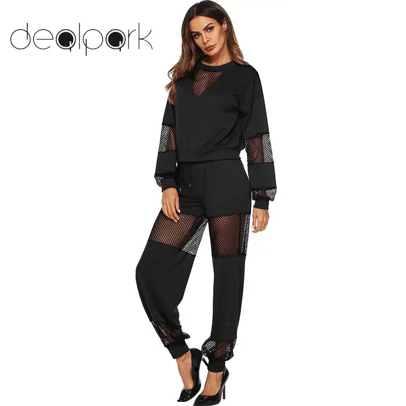 Tracksuit for Women Two Piece Set Pantsuit Solid Long Sleeve Crop Top Mesh Splice Wide Leg Pants Sportswear Suits Burgundy Black
Tracksuit for Women Two Piece Set Pantsuit Solid Long Sleeve Crop Top Mesh Splice Wide Leg Pants Sportswear Suits Burgundy Black