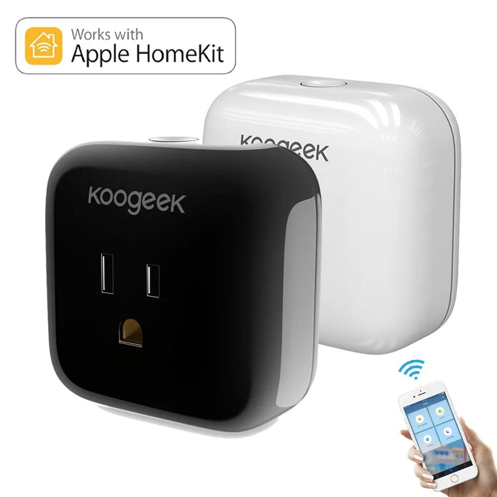 Умная вилка Koogeek с поддержкой Wi Fi поддержка Alexa HomeKit для Google Assistant приложение