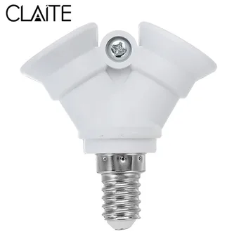 CLAITE AC100-230V E14 To 2 E14 Bulb Lamp Base Holder Converter Socket Adapter Splitter Converter Socket for Home Light
CLAITE AC100-230V E14 To 2 E14 Bulb Lamp Base Holder Converter Socket Adapter Splitter Converter Socket for Home Light