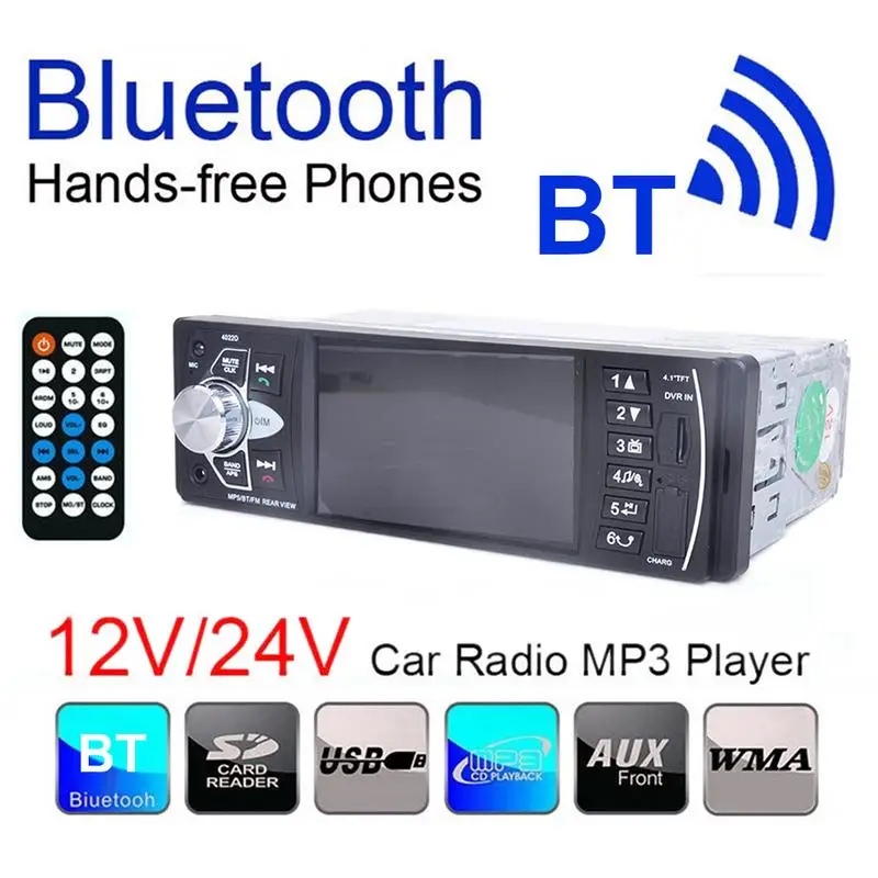 4.1 Inch Car Player Bluetooth Call Stereo FM MP3 Player Backing Car Video -4022D 2019 New Product
4.1 Inch Car Player Bluetooth Call Stereo FM MP3 Player Backing Car Video -4022D 2019 New Product