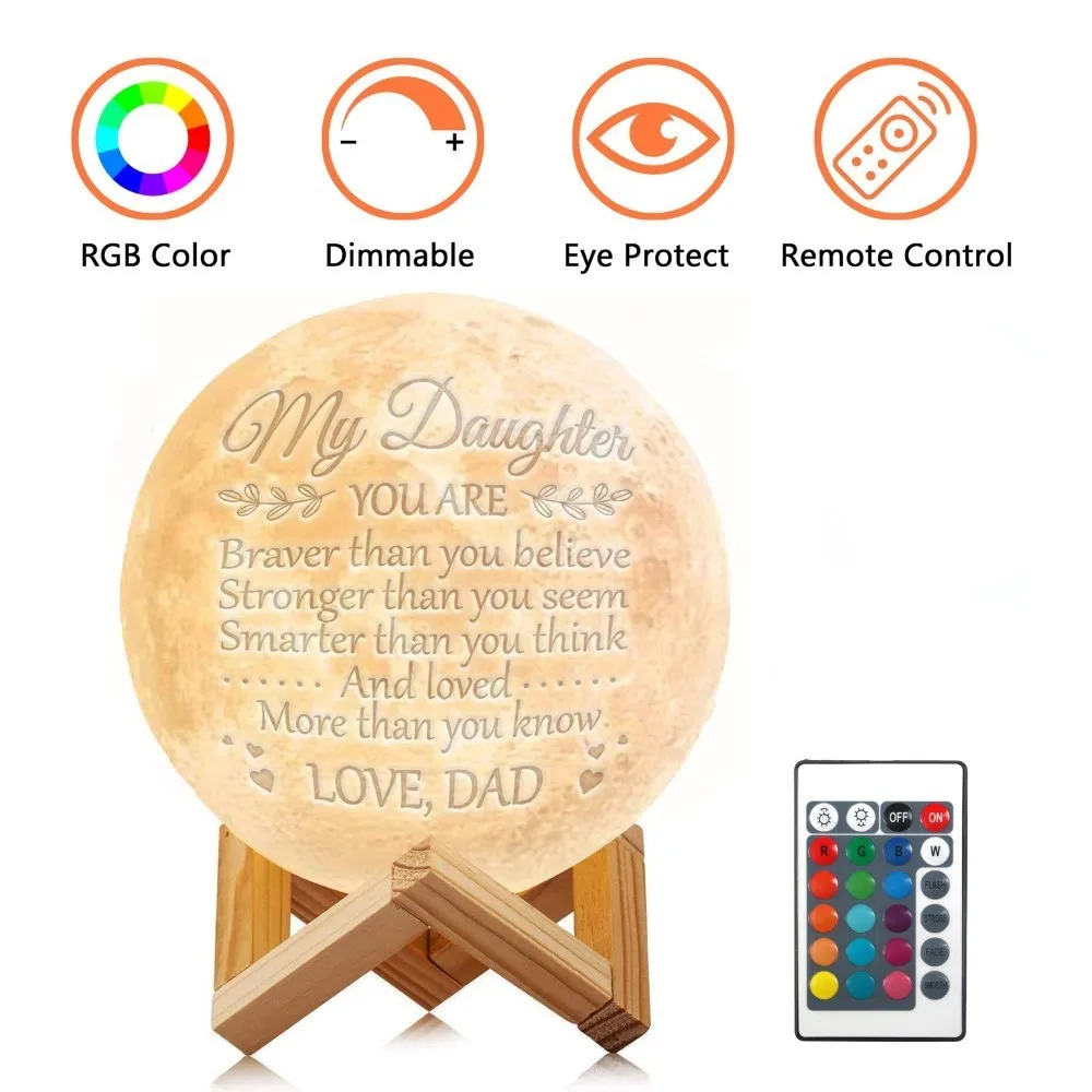 3D Print Moon Lamp Personality Customized Moon Night Lights 16 Colors Remote for Children Gifts Home Decoration Birthday Present
3D Print Moon Lamp Personality Customized Moon Night Lights 16 Colors Remote for Children Gifts Home Decoration Birthday Present