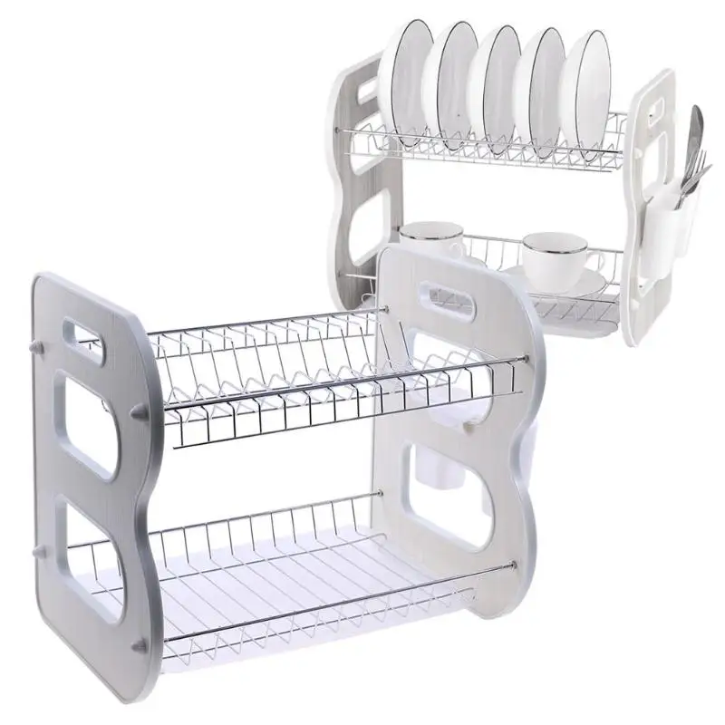 Deluxe 2 Tier Chrome Kitchen Drip Dish Drainer Plates Rack & Glass Holder Durable Metal Iron 2 Tier Chrome Kitchen Dish Rack
Deluxe 2 Tier Chrome Kitchen Drip Dish Drainer Plates Rack & Glass Holder Durable Metal Iron 2 Tier Chrome Kitchen Dish Rack