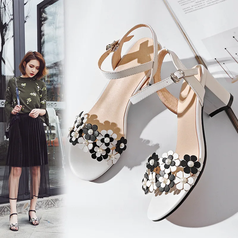 Color Flower Genuine Leather Sandals Woman Coarse With With Women's Shoes Women's Shoes
Color Flower Genuine Leather Sandals Woman Coarse With With Women's Shoes Women's Shoes