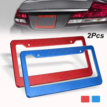 2x Universal Carbon Look Car License Plate Frames Tag Covers Holder For Vehicles US / Canada Standard Size Only Blue / Red
2x Universal Carbon Look Car License Plate Frames Tag Covers Holder For Vehicles US / Canada Standard Size Only Blue / Red