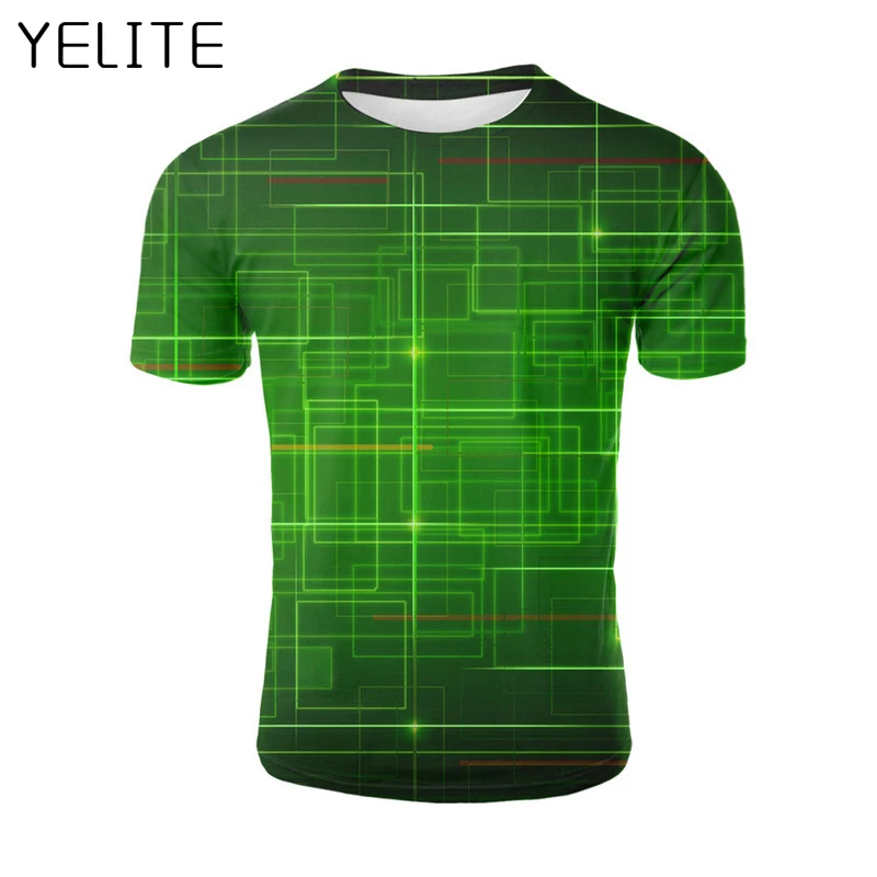 YELITE 2019 Newest Green lines Sleeve Summer T-Shirt Technological Sense 3d Print T Shirt Top Novelty geometric Tshirt Male Tees
YELITE 2019 Newest Green lines Sleeve Summer T-Shirt Technological Sense 3d Print T Shirt Top Novelty geometric Tshirt Male Tees
