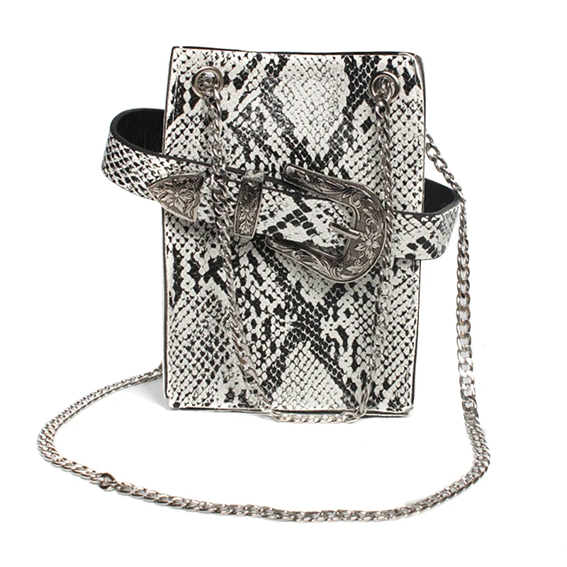 New Snake Pattern Women Single Waist Packs with Metal Chain Shoulder Bag Waist Bags Bucket Style Fanny Pack Ladies Luxury Design
New Snake Pattern Women Single Waist Packs with Metal Chain Shoulder Bag Waist Bags Bucket Style Fanny Pack Ladies Luxury Design
