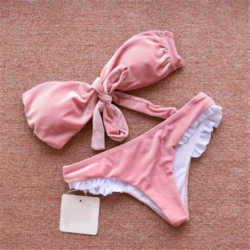 2018 New Sexy No Shoulder Women Swimwear Bandage Velvet Bikini Set Push-up Bra Bathing Suit Swimsuit
2018 New Sexy No Shoulder Women Swimwear Bandage Velvet Bikini Set Push-up Bra Bathing Suit Swimsuit