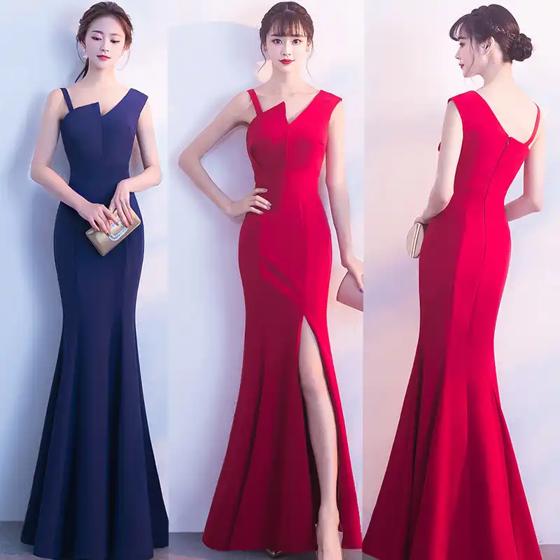 simple long dress for wedding guest