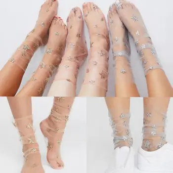 New Fashion Glitter Star Soft Mesh Socks Women Girl Transparent Elastic Thin Sheer Ankle socks Tulle Socks Fishnet
New Fashion Glitter Star Soft Mesh Socks Women Girl Transparent Elastic Thin Sheer Ankle socks Tulle Socks Fishnet